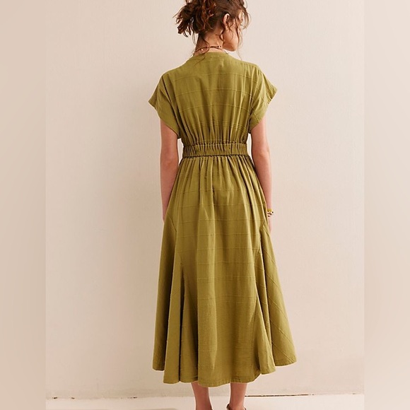 Free people Outta Here Midi Olive Green Women's Dress, Medium - Picture 2 of 6